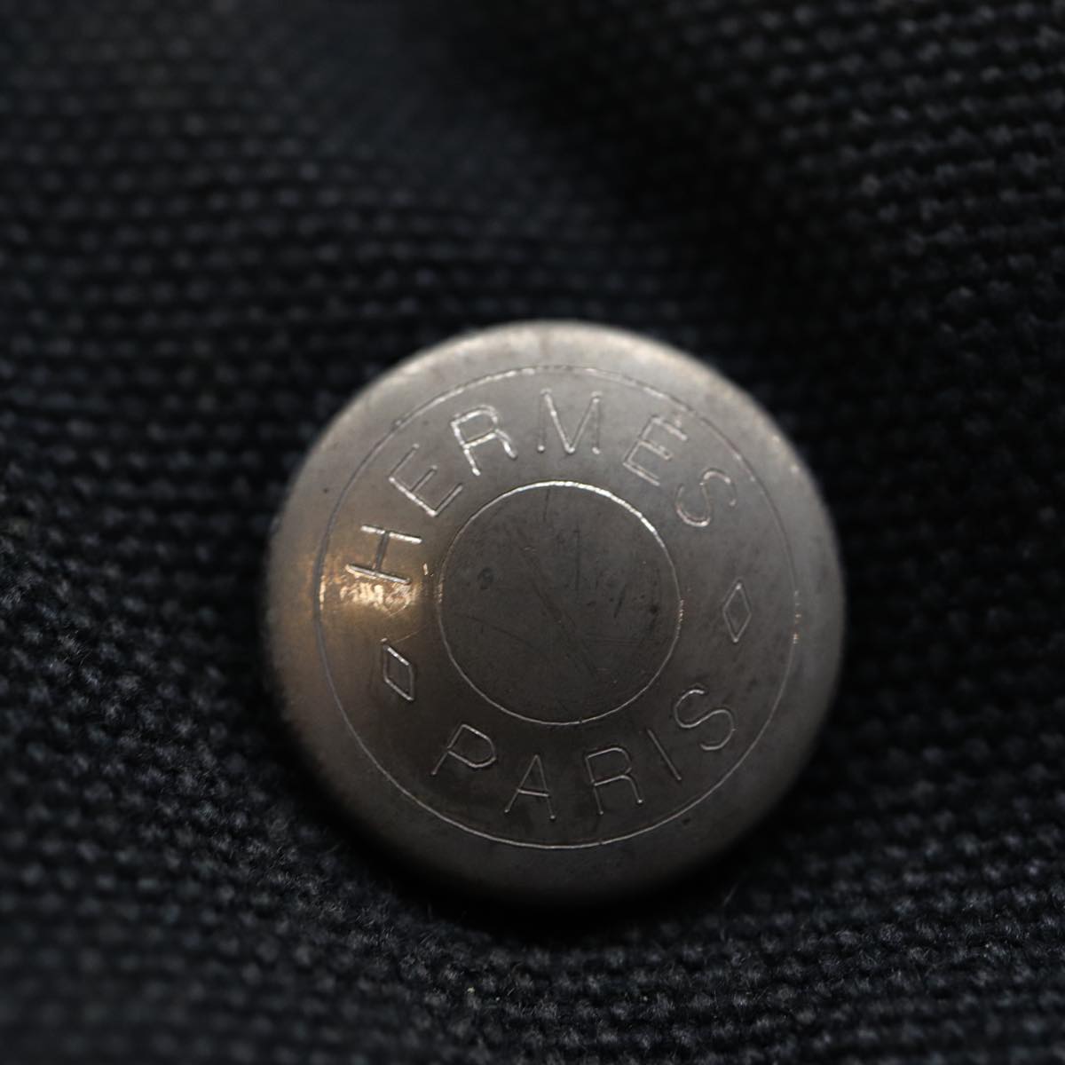 HERMES Fourre Tout PM Hand Bag Canvas Gray Auth bs13840