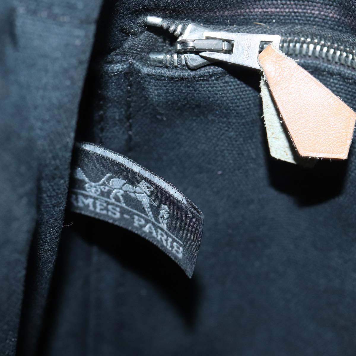 HERMES Fourre Tout PM Hand Bag Canvas Gray Auth bs13840