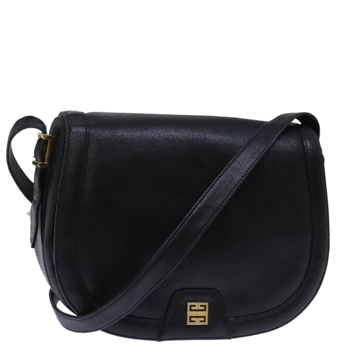 GIVENCHY Shoulder Bag Leather Black Auth bs13853