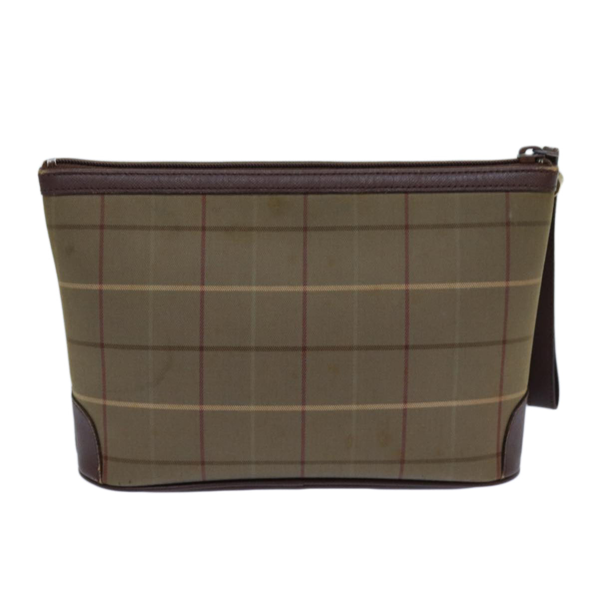 Burberrys Nova Check Clutch Bag Canvas Brown Auth bs13864