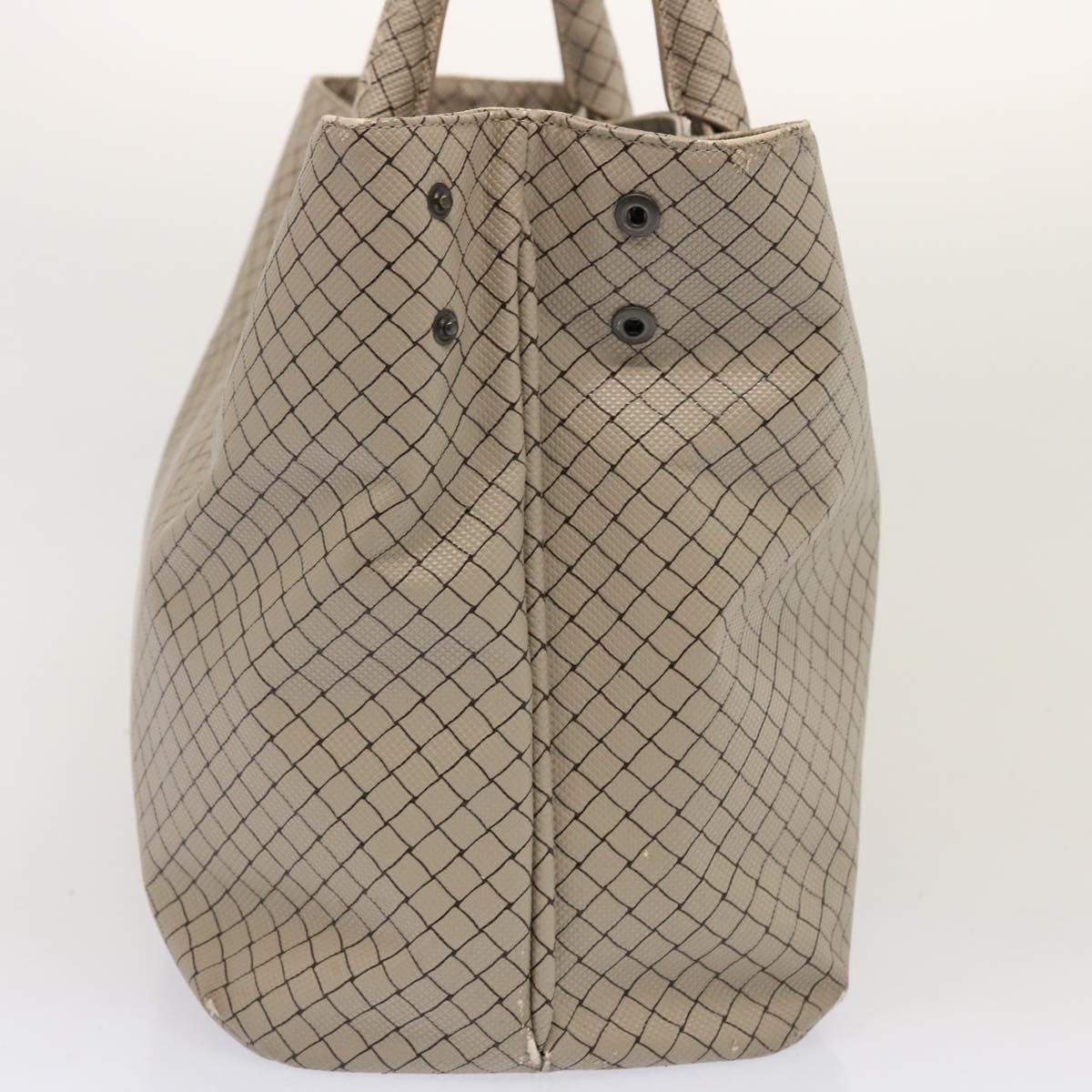 BOTTEGA VENETA Tote Bag PVC Beige Auth bs13924