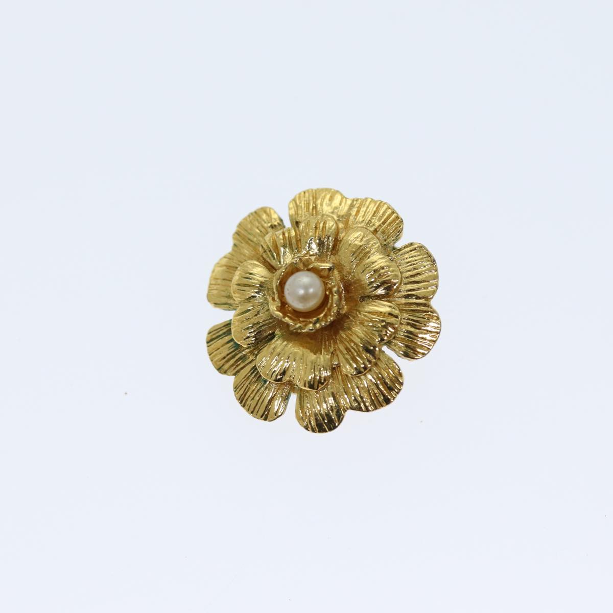 CHANEL Earring metal Gold CC Auth bs13981