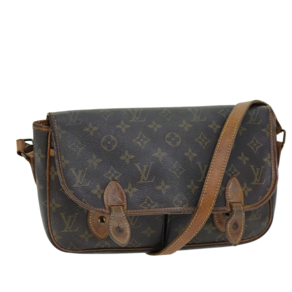 LOUIS VUITTON Monogram Gibeciere MM Shoulder Bag M42247 LV Auth bs14038