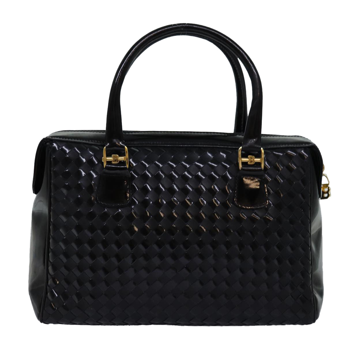 BALLY Hand Bag Patent leather Black Auth bs14103