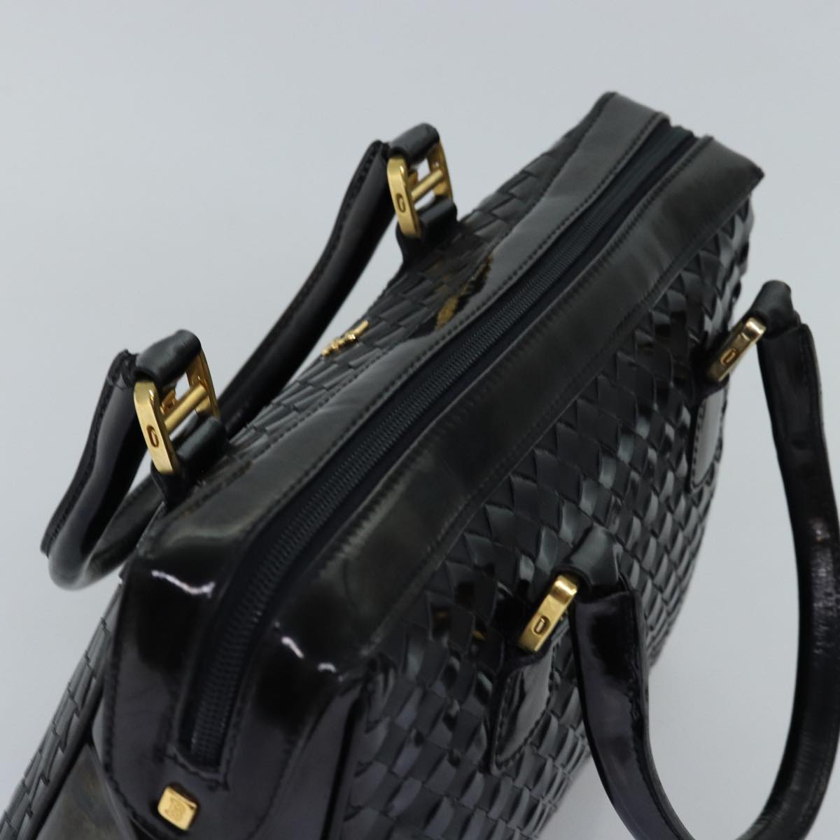 BALLY Hand Bag Patent leather Black Auth bs14103