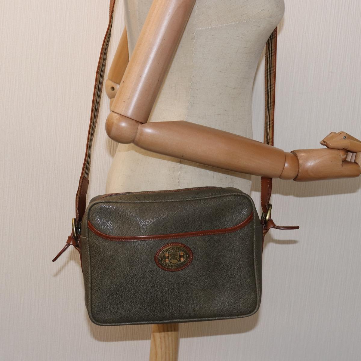 Burberrys Shoulder Bag PVC Gray Auth bs14118