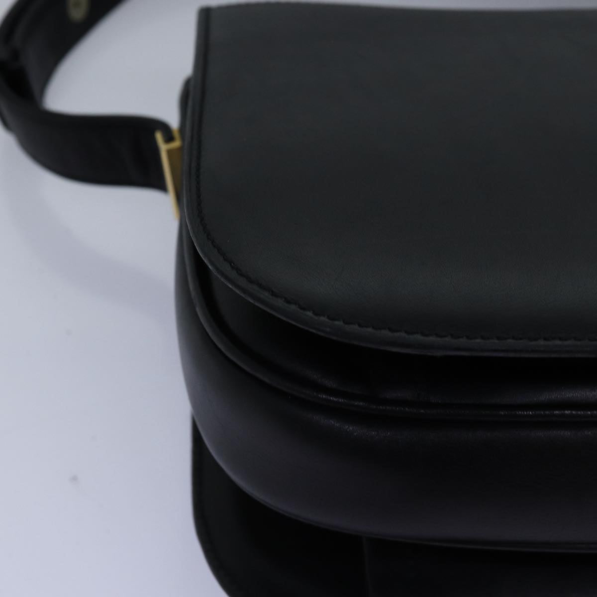 BALENCIAGA Shoulder Bag Leather Black Auth bs14121