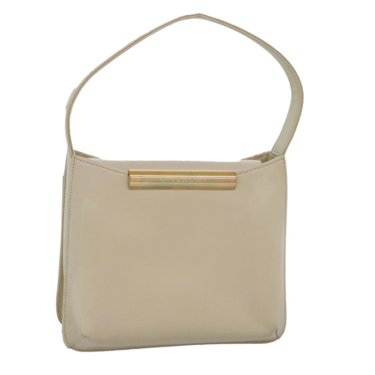 GIVENCHY Hand Bag Leather White Auth bs14154