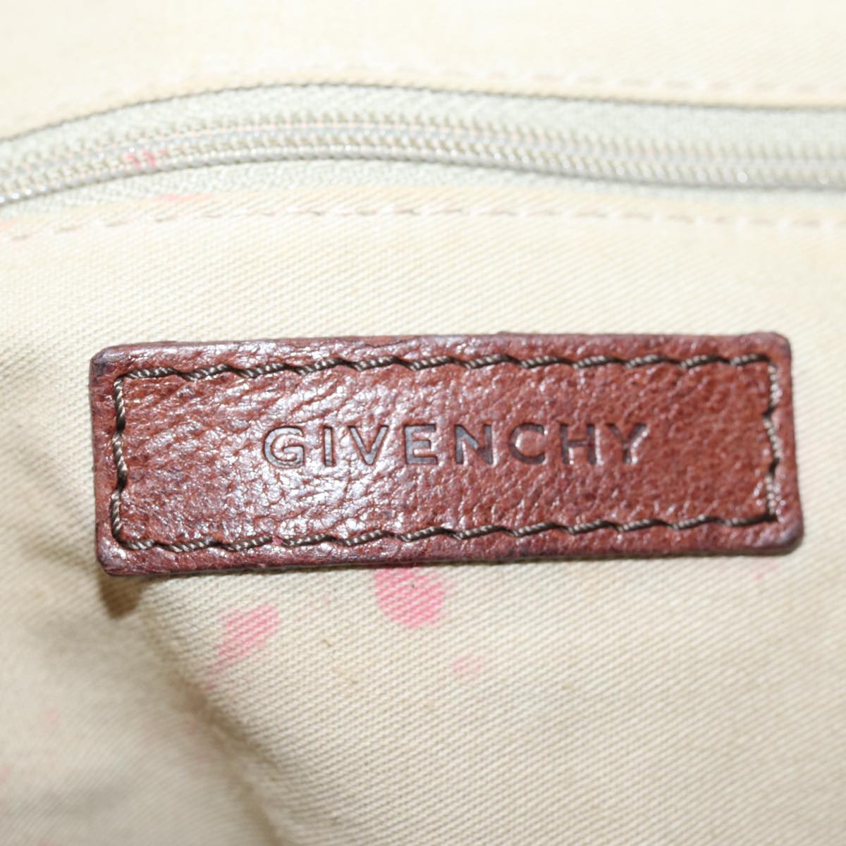 GIVENCHY Nightingale Hand Bag Leather 2way Brown Auth bs14188