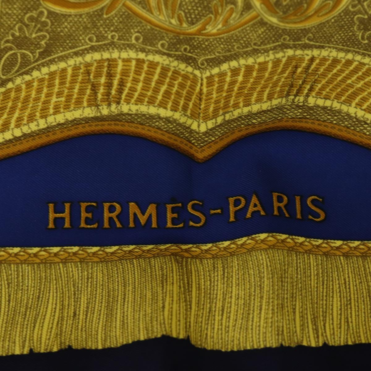 HERMES Carre 90 Scarf Silk Blue Auth bs14201