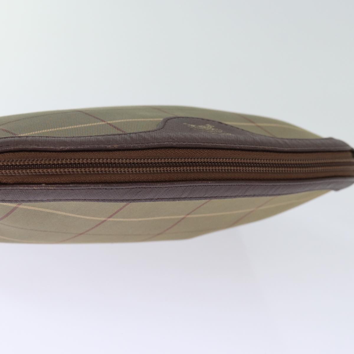 Burberrys Nova Check Pouch Canvas Brown Auth bs14215