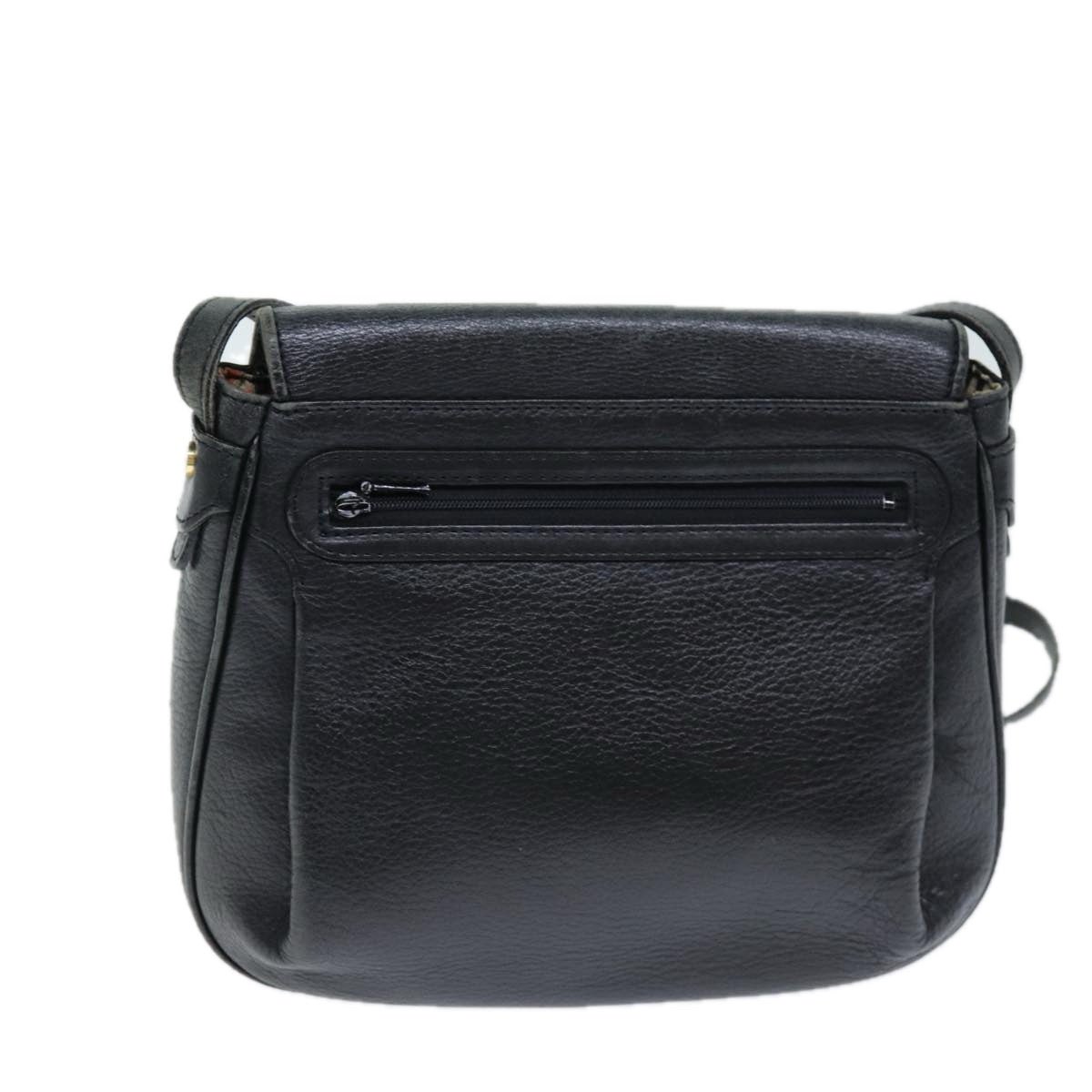 Burberrys Shoulder Bag Leather Black Auth bs14276