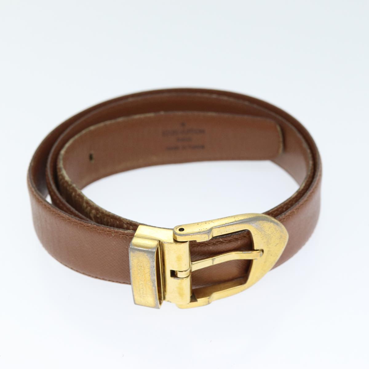 LOUIS VUITTON Epi Belt Leather 2Set Black Brown LV Auth bs14315