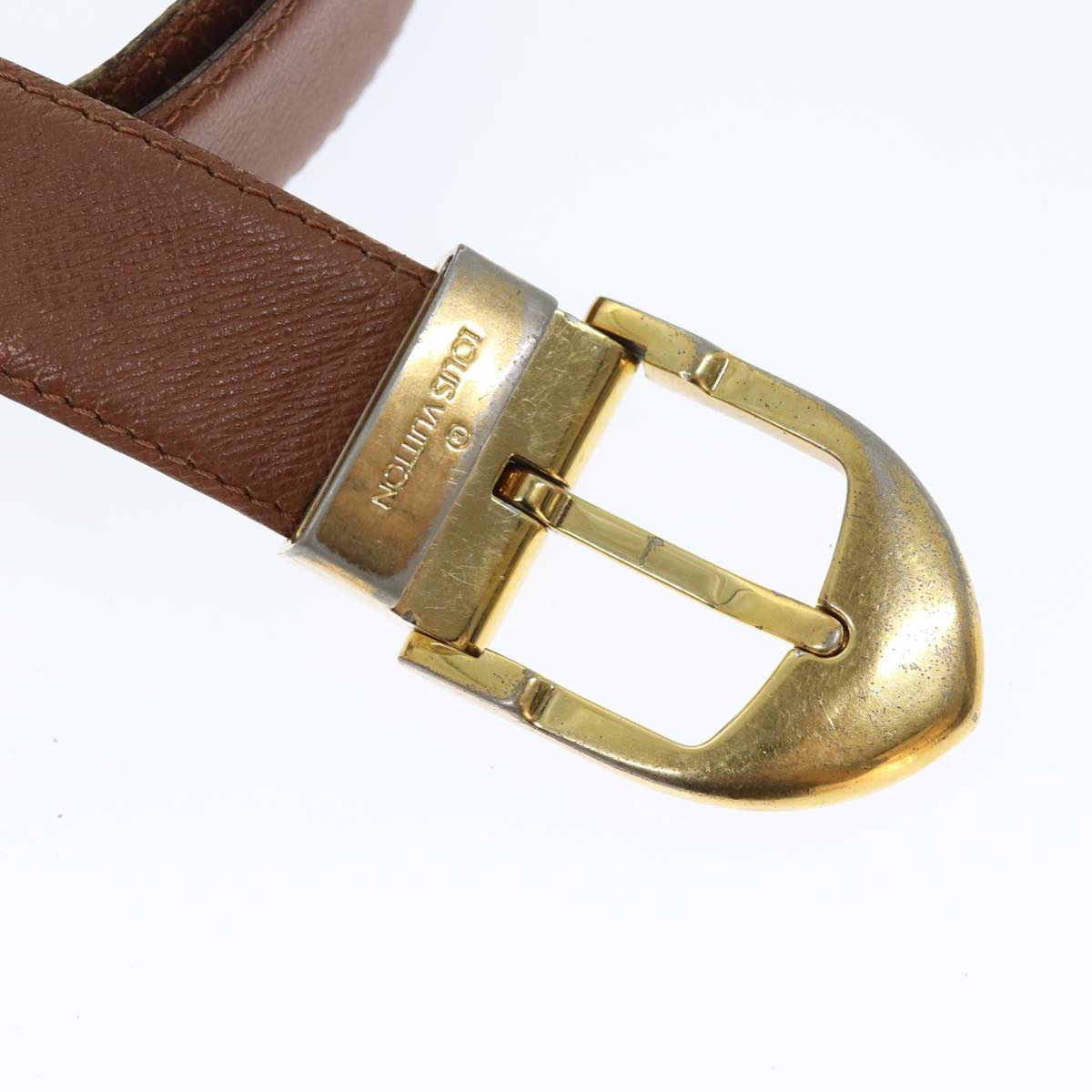 LOUIS VUITTON Epi Belt Leather 2Set Black Brown LV Auth bs14315