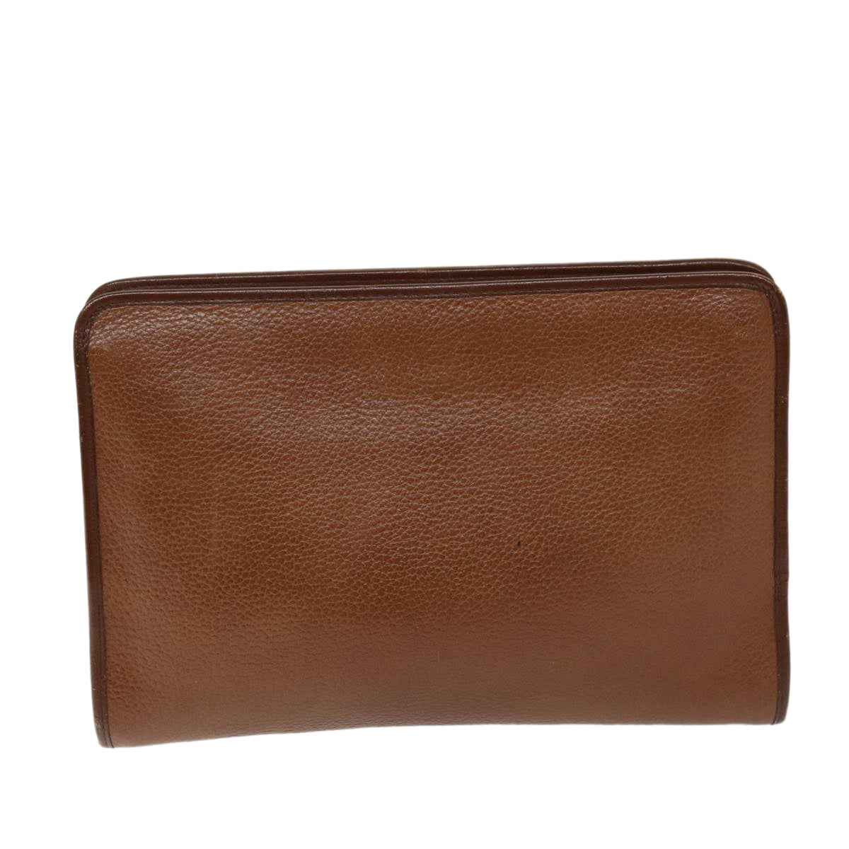 Burberrys Clutch Bag Leather Brown Auth bs14350