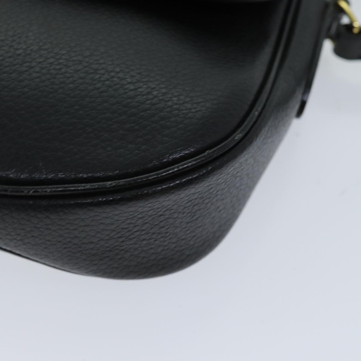 Burberrys Shoulder Bag Leather Black Auth bs14366