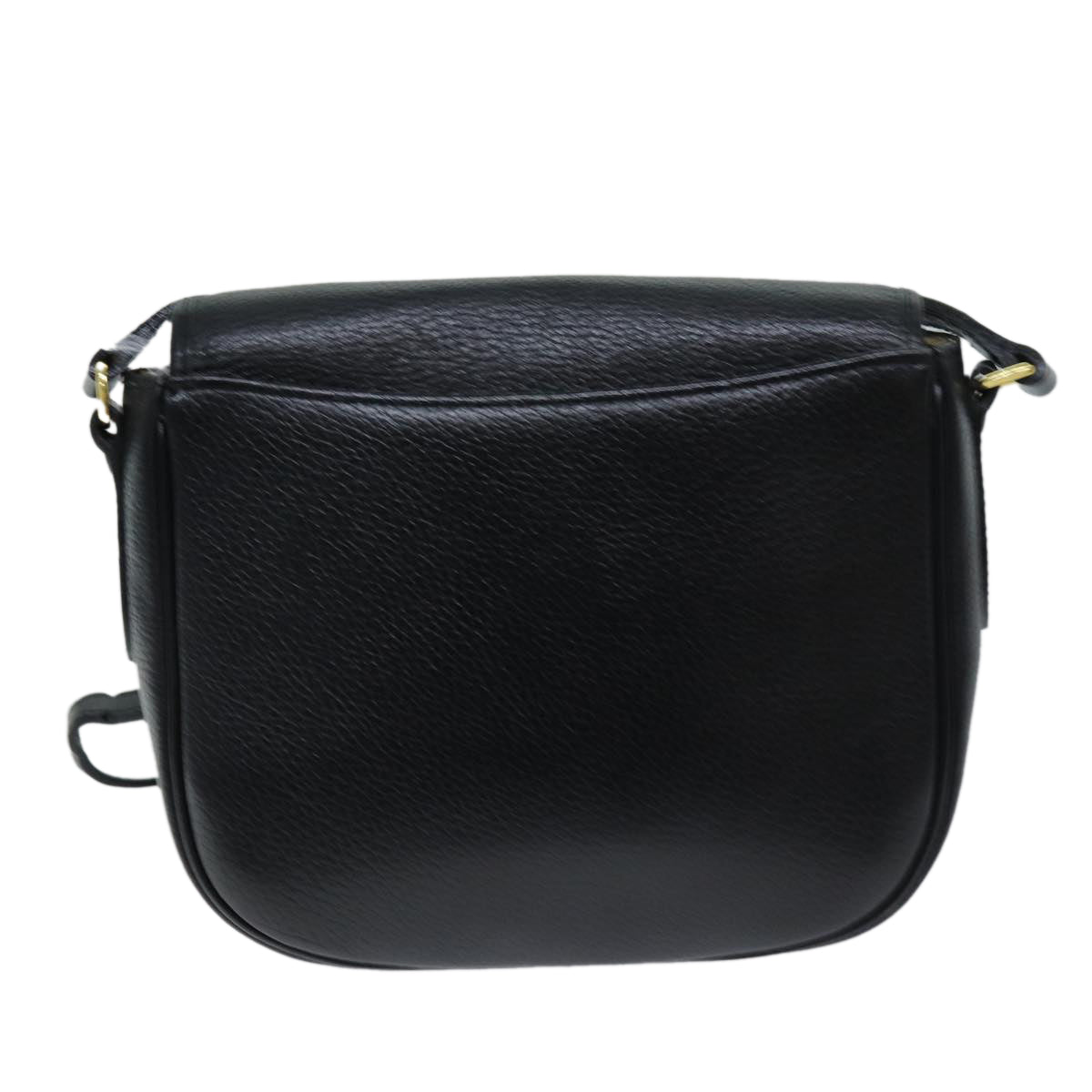 Burberrys Shoulder Bag Leather Black Auth bs14366