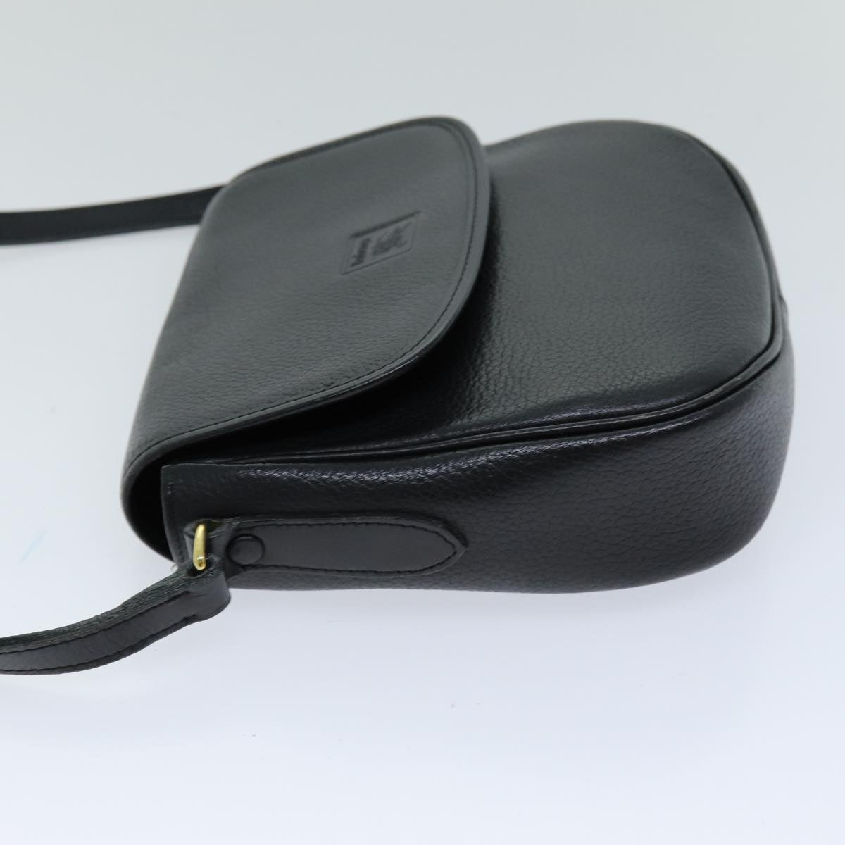 Burberrys Shoulder Bag Leather Black Auth bs14366