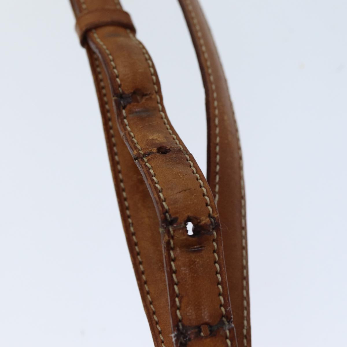 CELINE Macadam Canvas Shoulder Bag Beige Auth bs14377