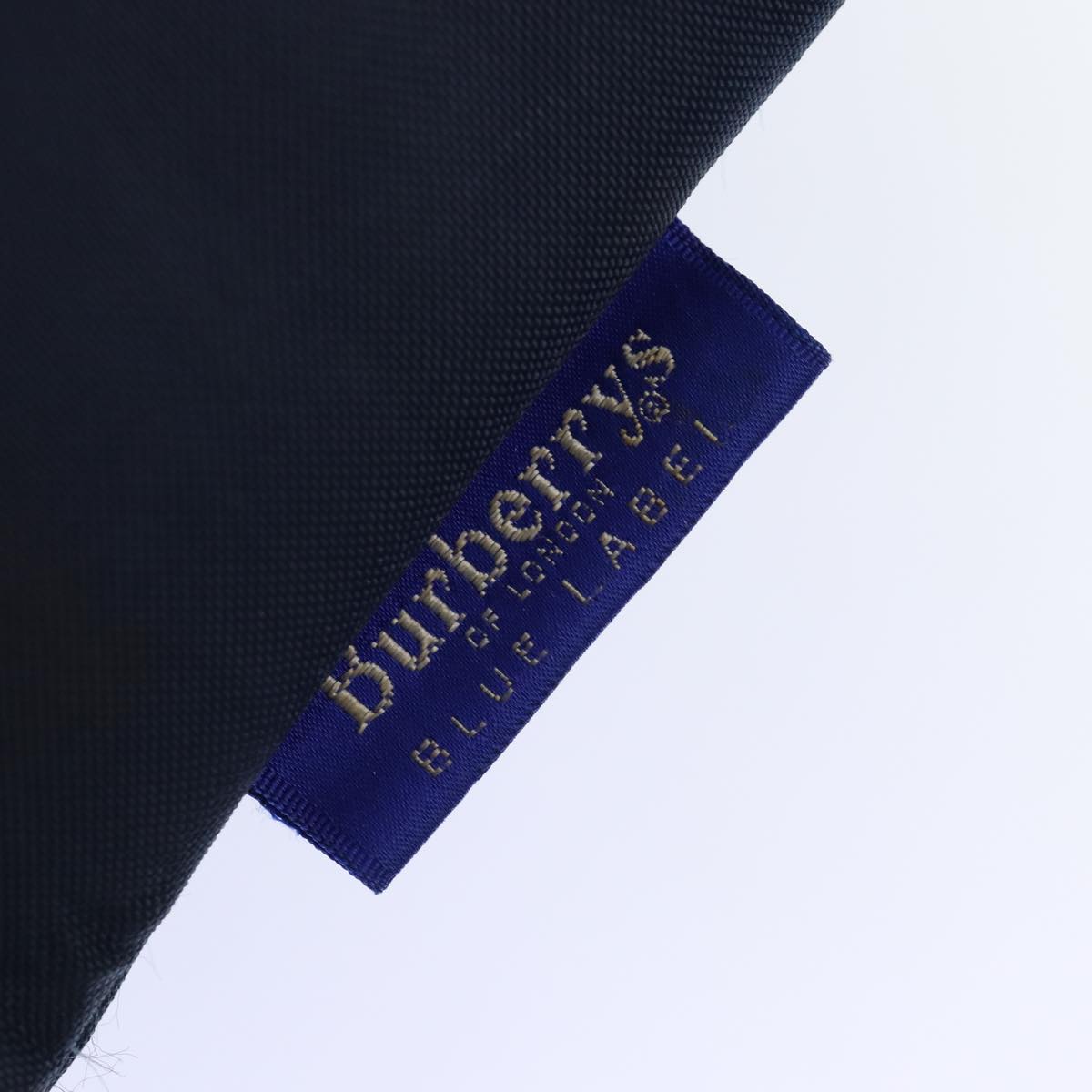 Burberrys Nova Check Blue Label Tote Bag Nylon Black Beige Auth bs14389