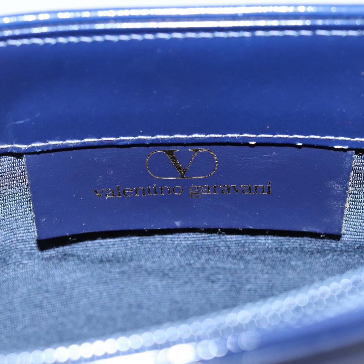 VALENTINO Hand Bag Leather Navy Auth bs14522