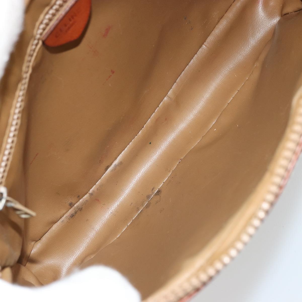 CELINE Macadam Canvas Clutch Bag PVC Brown Auth bs14536