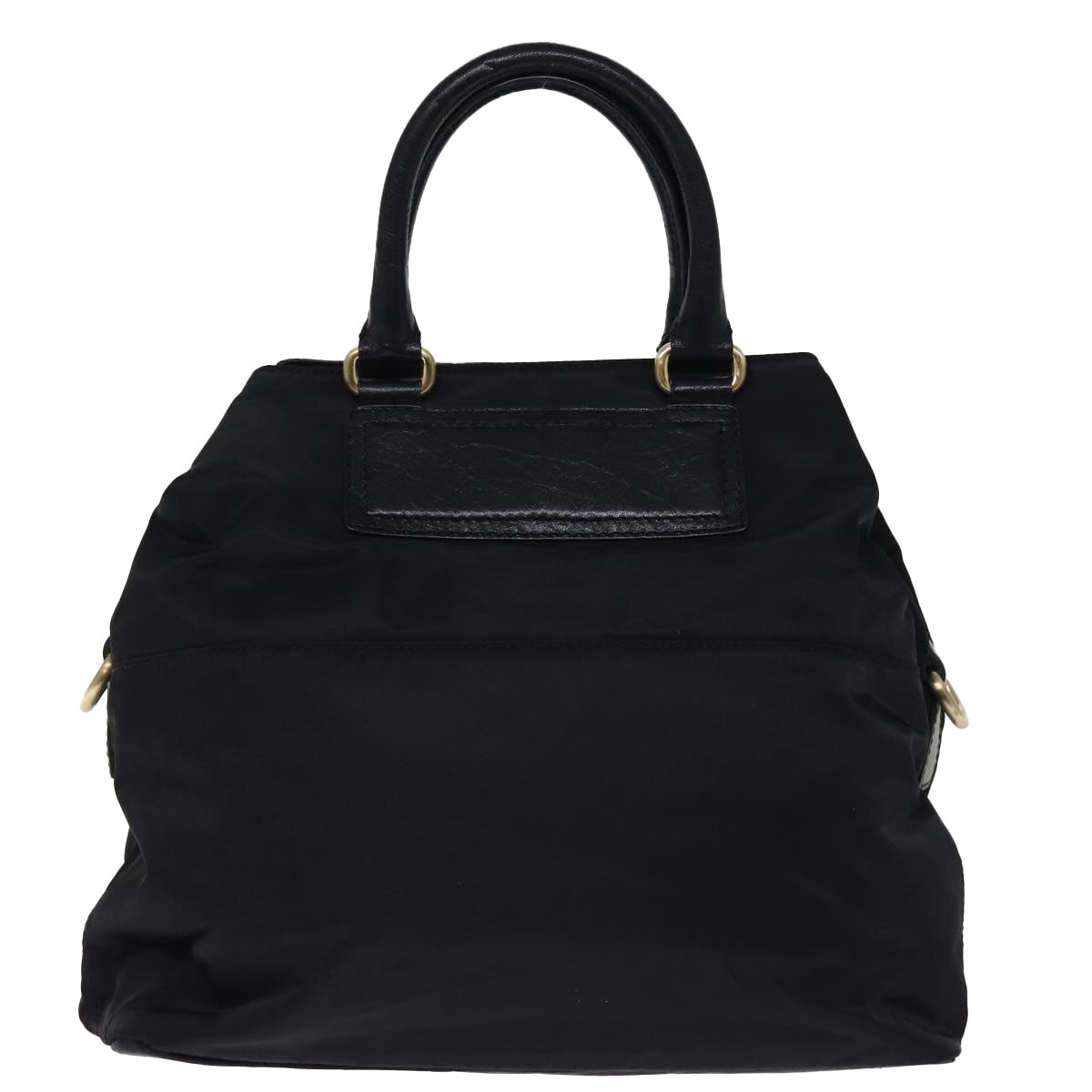 GIVENCHY Hand Bag Nylon Leather 2way Black Auth bs14553