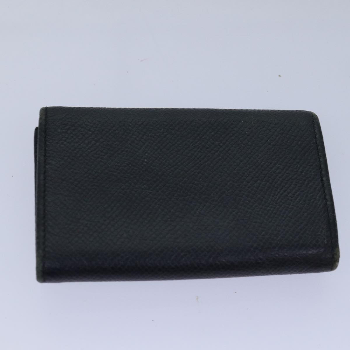 BVLGARI Key Case Wallet Canvas Leather 5Set Black Gray Auth bs14578