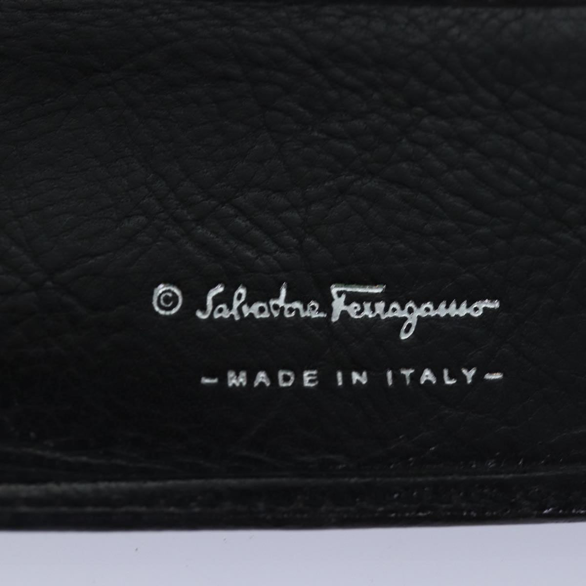 Salvatore Ferragamo Wallet Enamel Leather 5Set Beige Black Auth bs14583