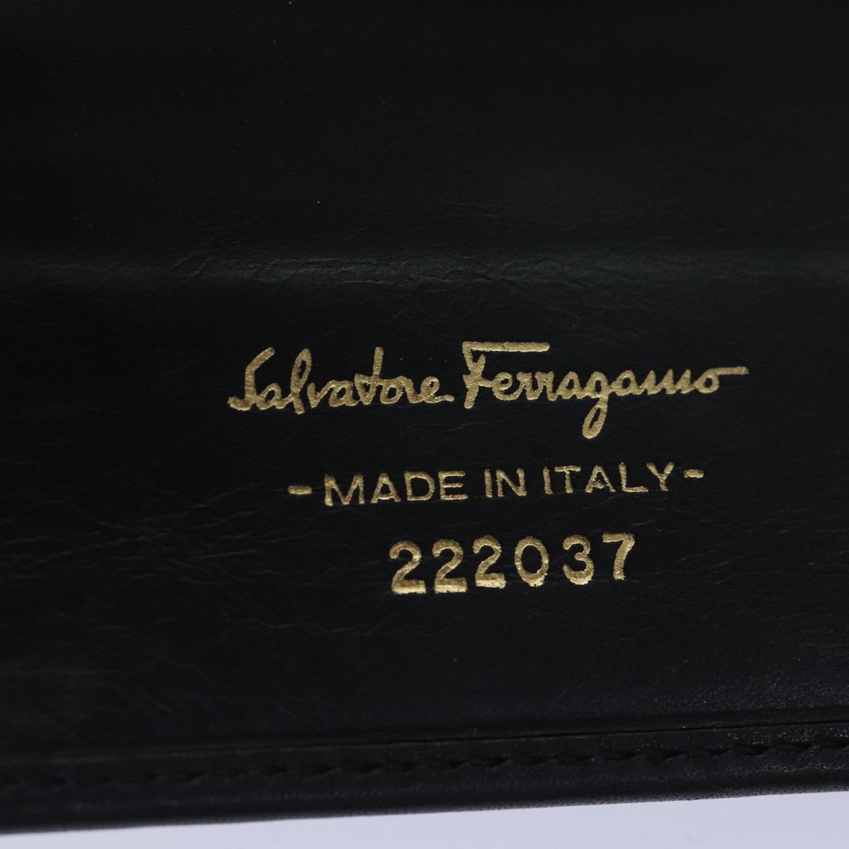 Salvatore Ferragamo Wallet Enamel Leather 5Set Beige Black Auth bs14583