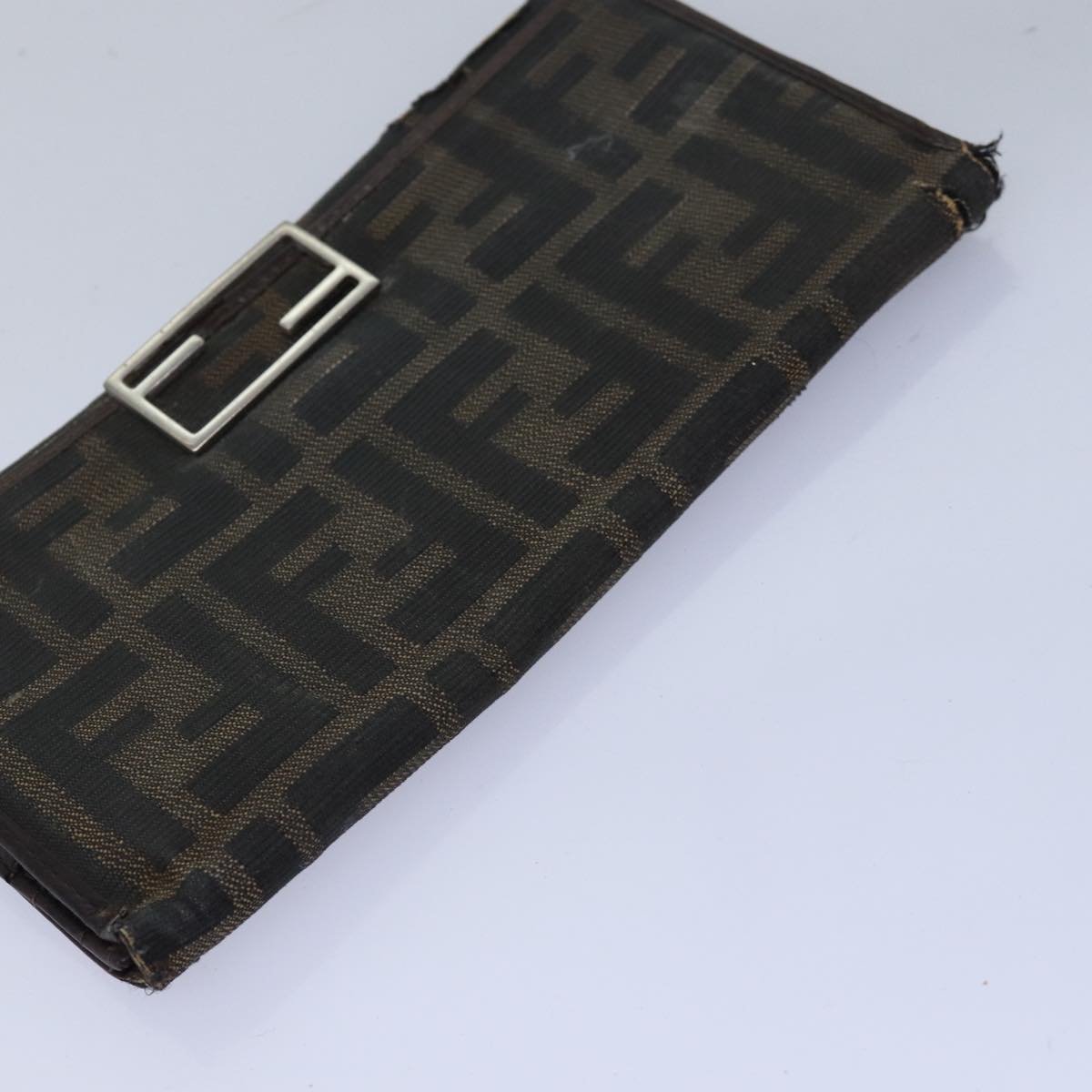 FENDI Zucca Canvas Pecan Canvas Key Case Wallet 4Set Black Brown Auth bs14585