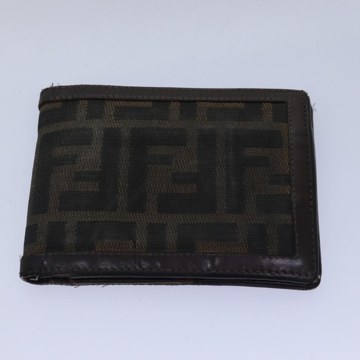 FENDI Zucca Canvas Pecan Canvas Key Case Wallet 4Set Black Brown Auth bs14585