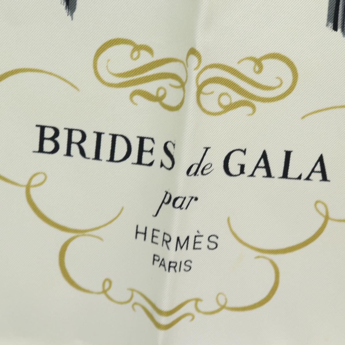 HERMES Carre 90 Scarf ""BRIDES de GALA"" Silk Blue Auth bs14589