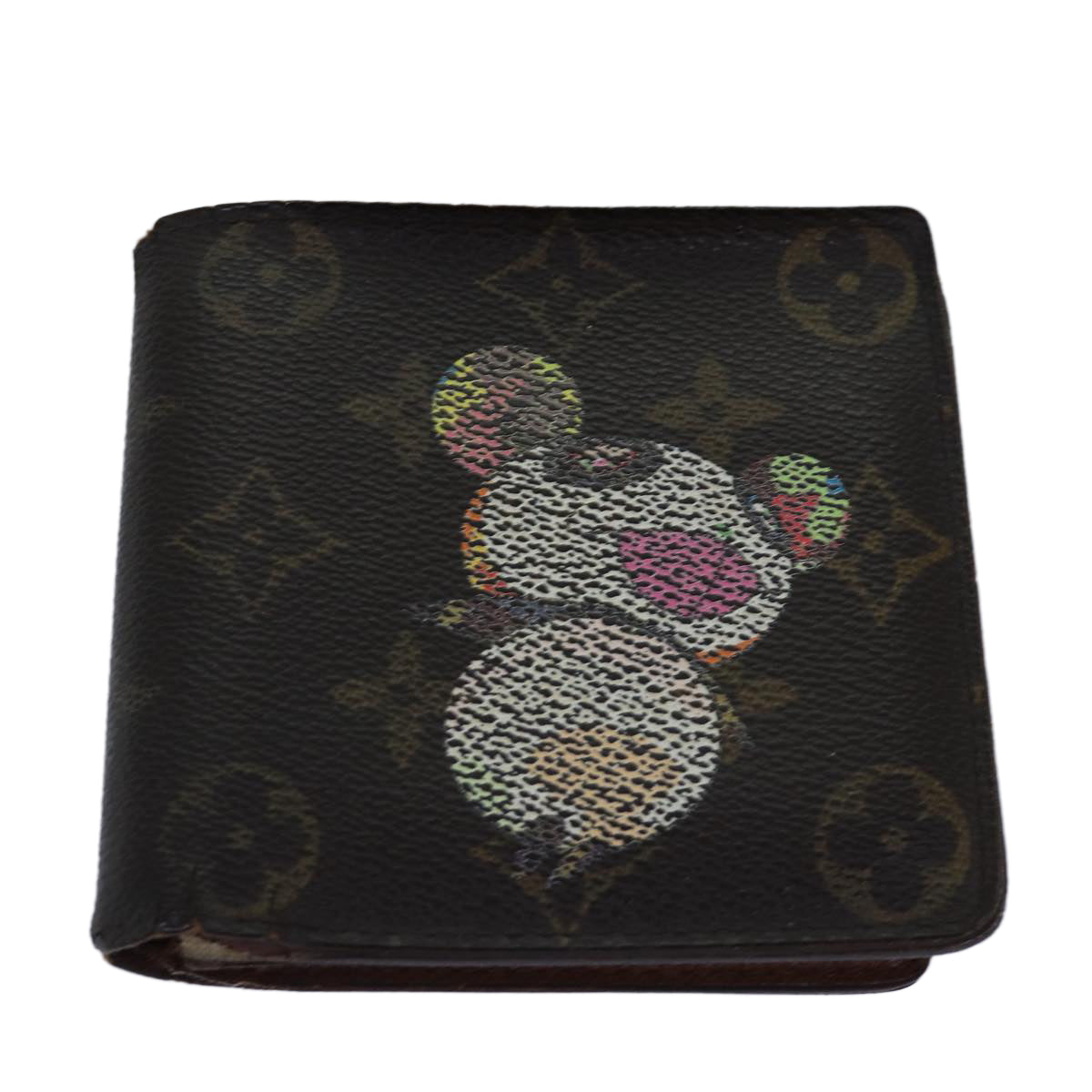 LOUIS VUITTON Monogram Cherry Blossom Panda Coin Purse Wallet 2Set Auth bs14594