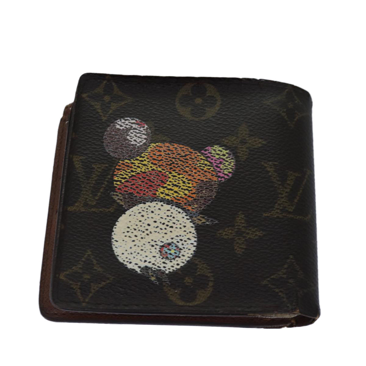 LOUIS VUITTON Monogram Cherry Blossom Panda Coin Purse Wallet 2Set Auth bs14594