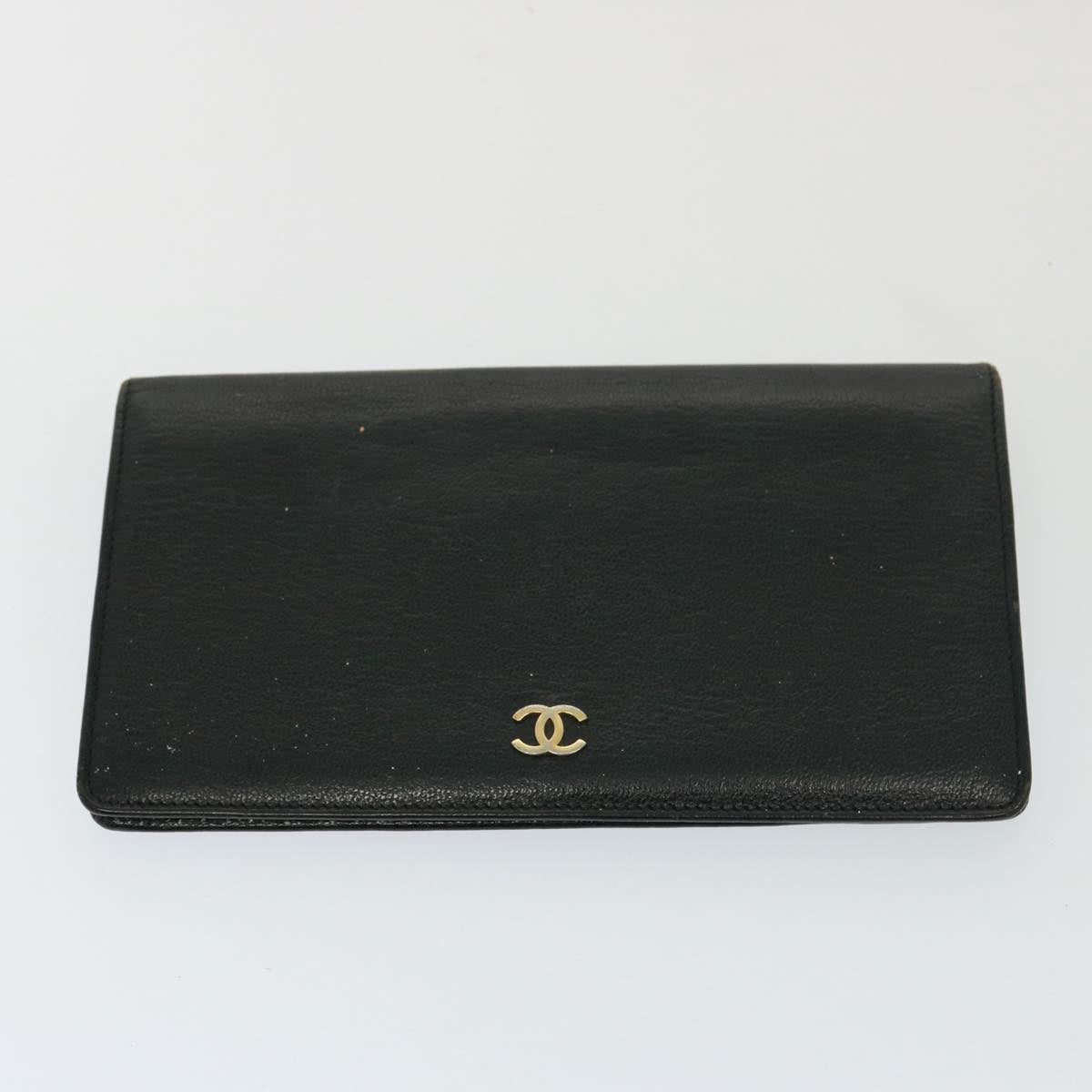 CHANEL Wallet Leather 5Set Pink Black CC Auth bs14596