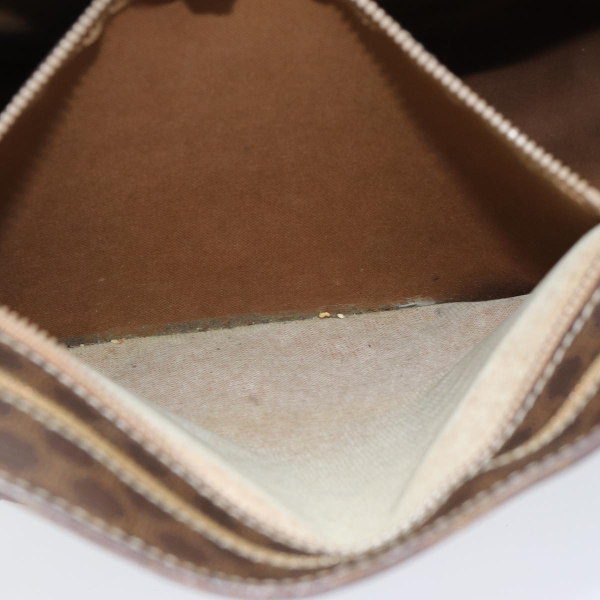 CELINE Macadam Canvas Hand Bag PVC Leather 4Set Brown Beige Auth bs14619