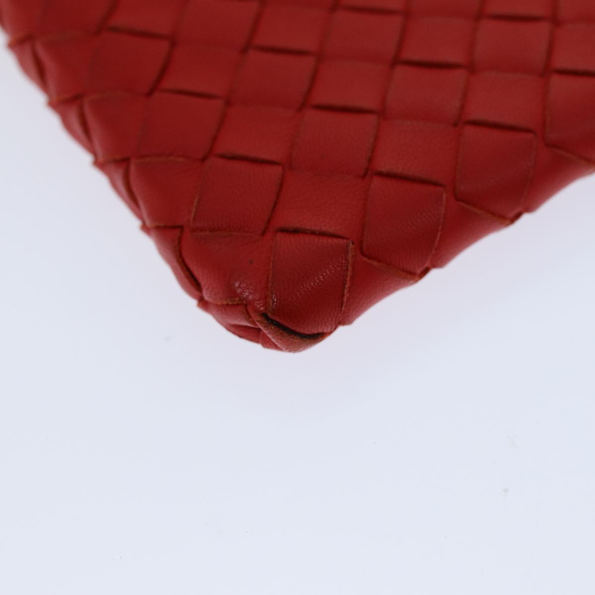 BOTTEGA VENETA INTRECCIATO Coin Purse Leather Red Auth bs14630