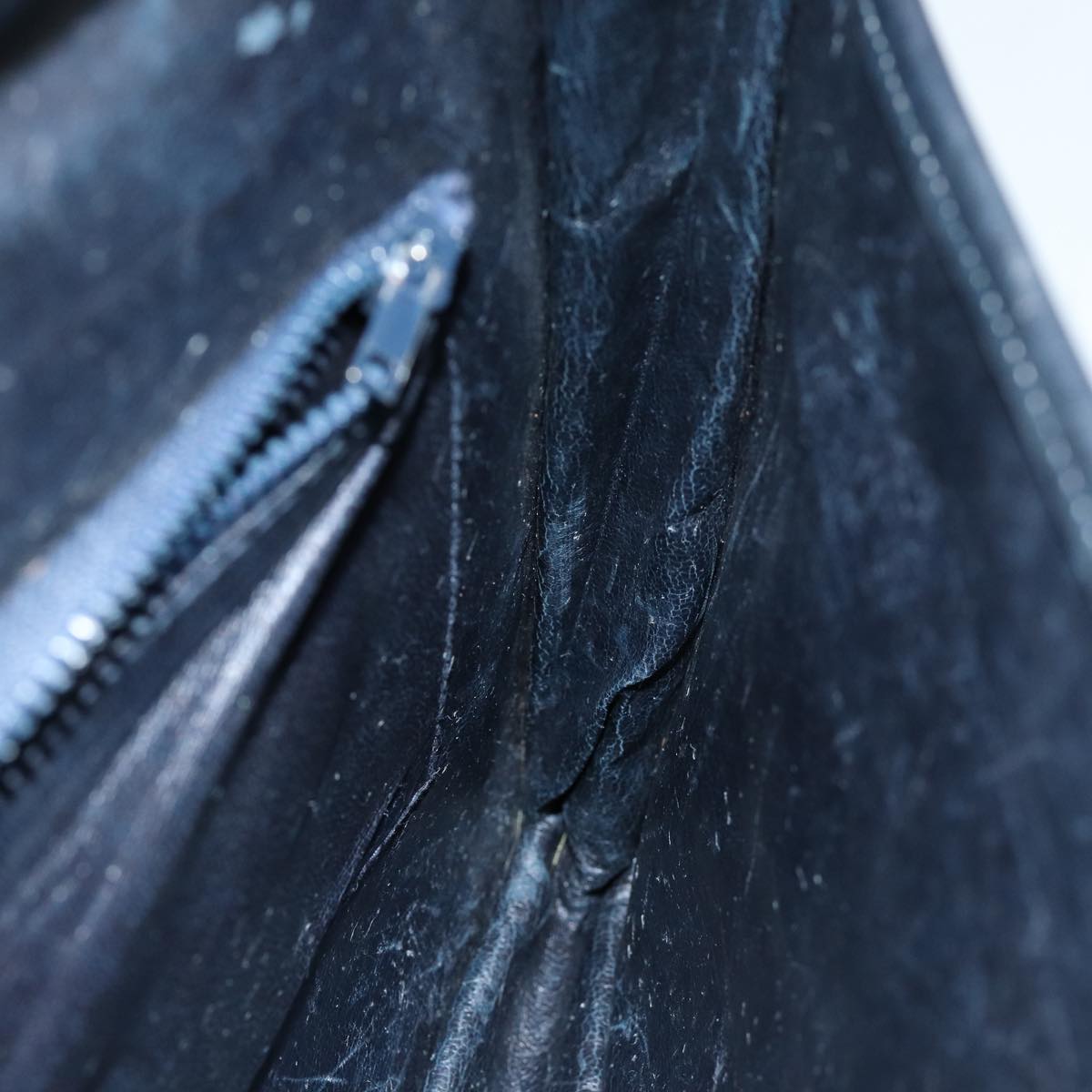 CELINE C Macadam Canvas Clutch Bag Navy Auth bs14643