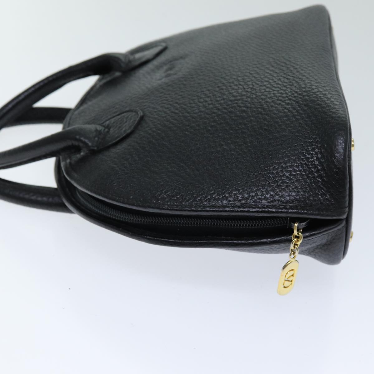 VALENTINO Hand Bag Leather Black Auth bs14649