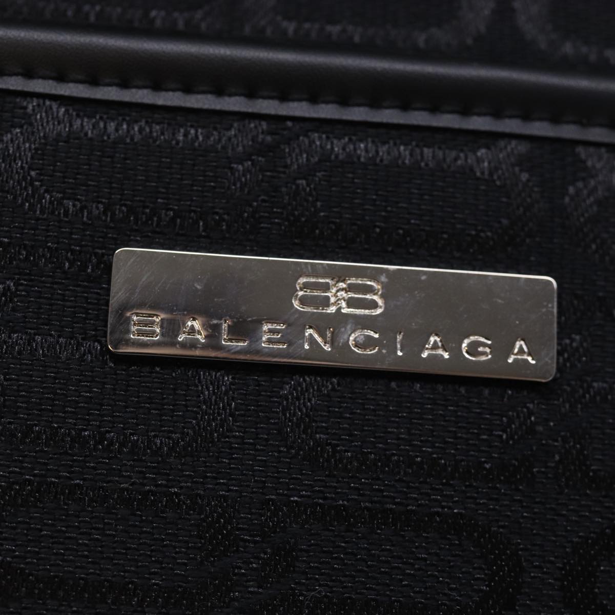 BALENCIAGA Hand Bag Canvas Black Auth bs14696