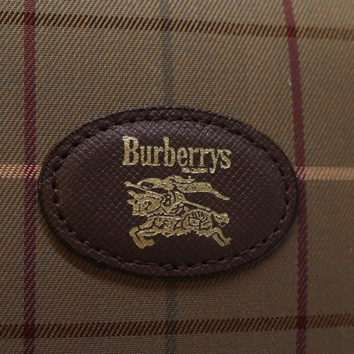 Burberrys Nova Check Pouch Canvas Beige Auth bs14713