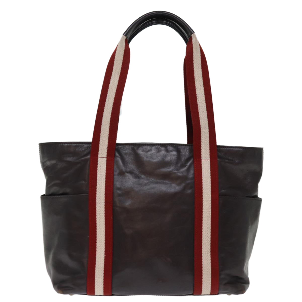 BALLY Tote Bag Leather Brown Auth bs14717