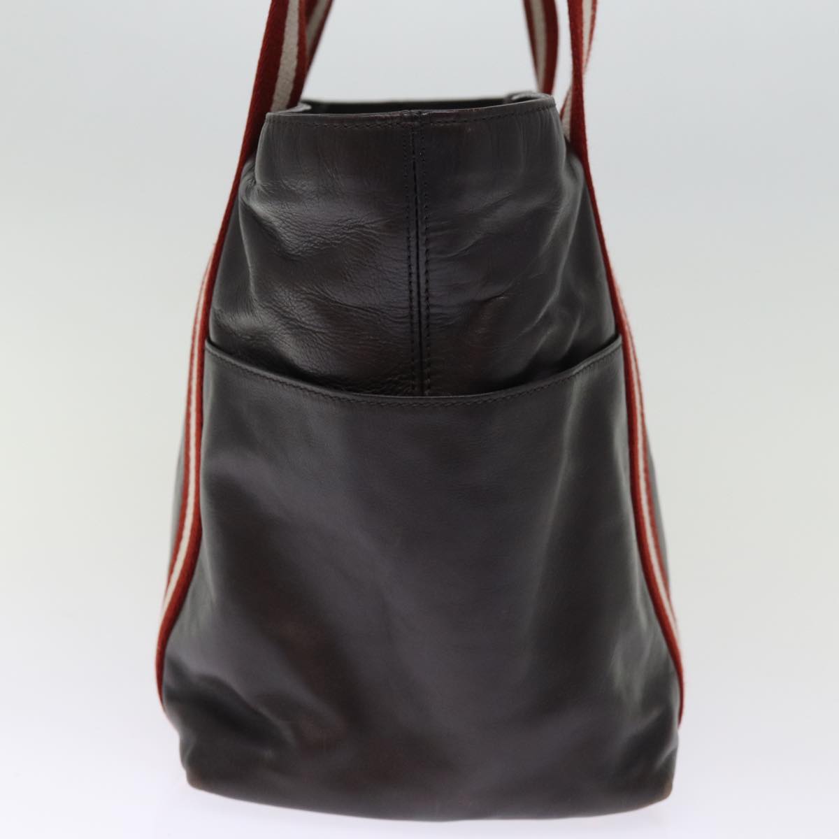 BALLY Tote Bag Leather Brown Auth bs14717