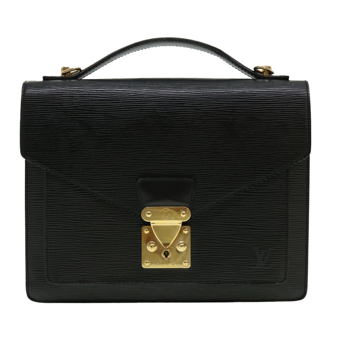 LOUIS VUITTON Epi Monceau Hand Bag Black M52123 LV Auth bs1472