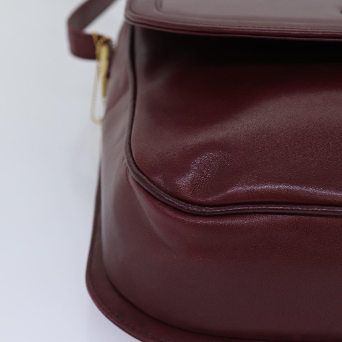 GIVENCHY Shoulder Bag Leather Bordeaux Auth bs14795