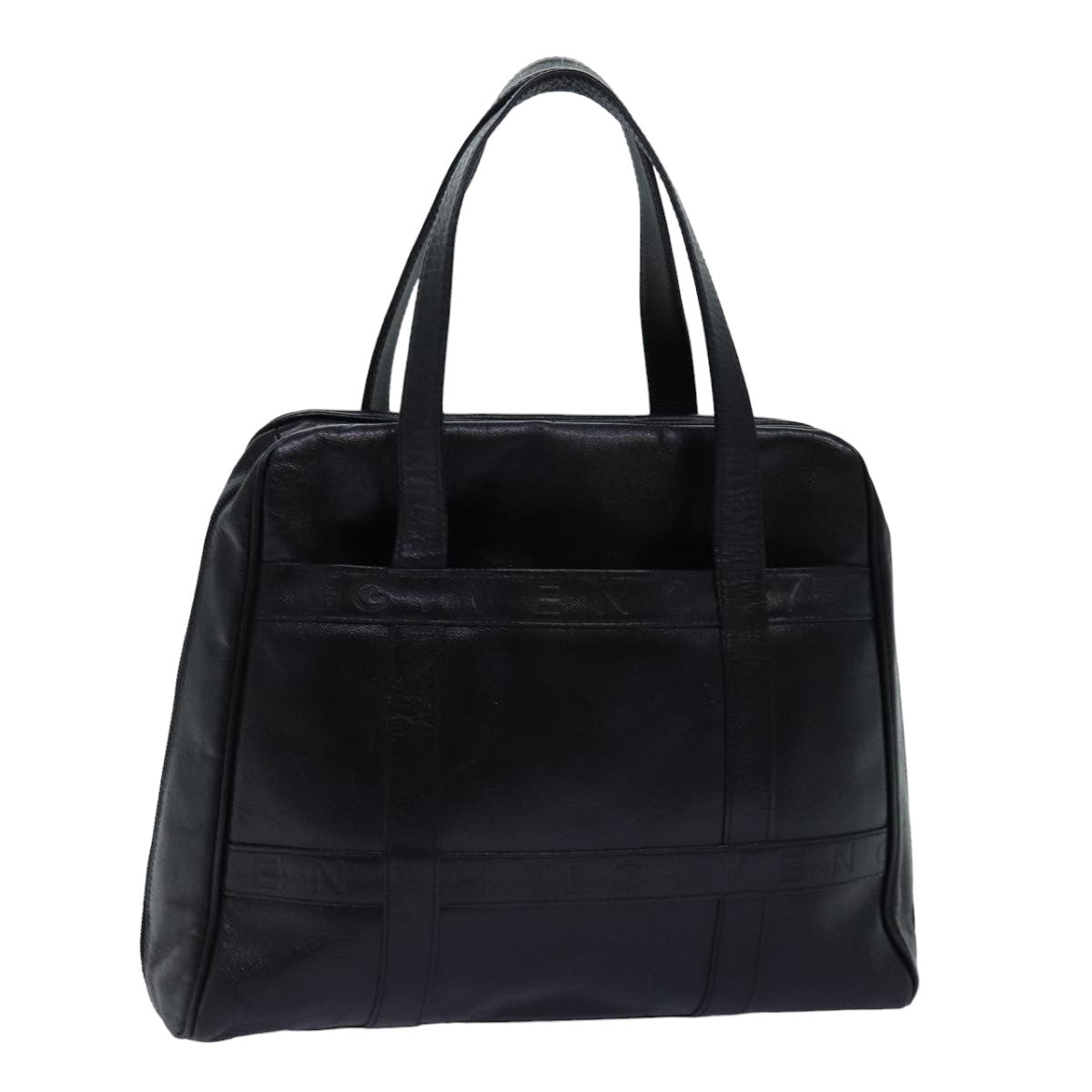 GIVENCHY Hand Bag Leather Black Auth bs14846