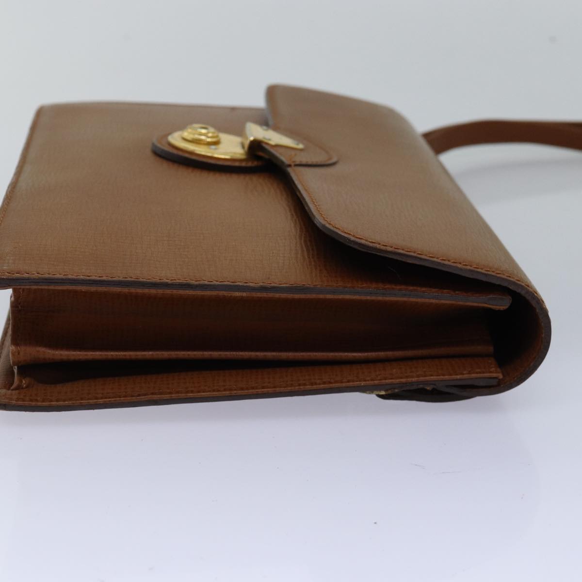 Burberrys Clutch Bag Leather Brown Auth bs14900