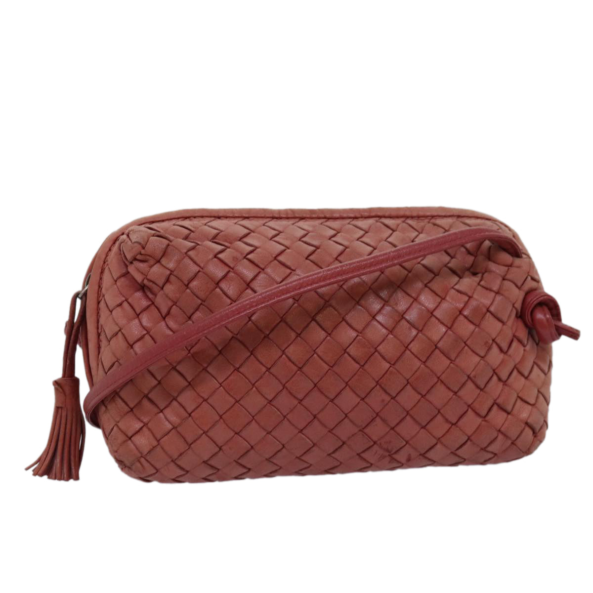 BOTTEGA VENETA INTRECCIATO Shoulder Bag Leather Pink Auth bs14935