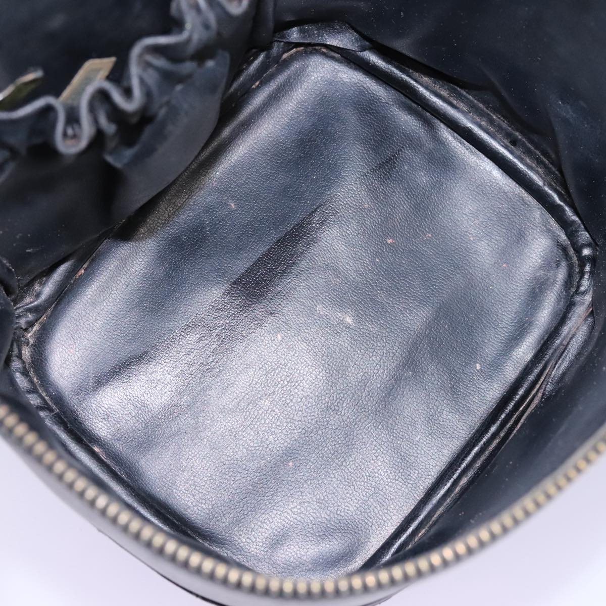 CHANEL Bicolole Vanity Cosmetic Pouch Leather Black CC Auth bs14966